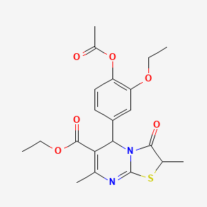 ethyl 5-[4-(acetyloxy)-3-ethoxyphenyl]-2,7-dimethyl-3-oxo-2,3-dihydro-5H-[1,3]thiazolo[3,2-a]pyrimidine-6-carboxylate