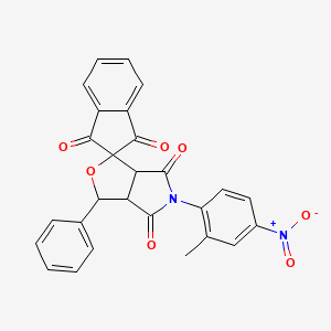 molecular formula C27H18N2O7 B11592961 5-(2-methyl-4-nitrophenyl)-3-phenyl-3a,6a-dihydrospiro[furo[3,4-c]pyrrole-1,2'-indene]-1',3',4,6(3H,5H)-tetrone 