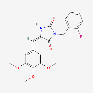 (5E)-3-(2-fluorobenzyl)-5-(3,4,5-trimethoxybenzylidene)imidazolidine-2,4-dione