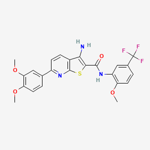 molecular formula C24H20F3N3O4S B11592982 3-amino-6-(3,4-dimethoxyphenyl)-N-[2-methoxy-5-(trifluoromethyl)phenyl]thieno[2,3-b]pyridine-2-carboxamide 