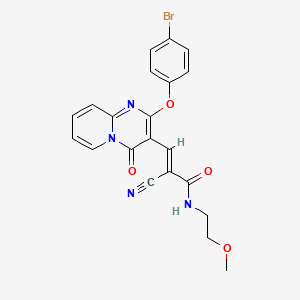 (2E)-3-[2-(4-bromophenoxy)-4-oxo-4H-pyrido[1,2-a]pyrimidin-3-yl]-2-cyano-N-(2-methoxyethyl)prop-2-enamide