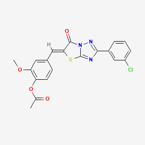 4-{(Z)-[2-(3-chlorophenyl)-6-oxo[1,3]thiazolo[3,2-b][1,2,4]triazol-5(6H)-ylidene]methyl}-2-methoxyphenyl acetate