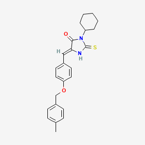 (5Z)-3-cyclohexyl-5-{4-[(4-methylbenzyl)oxy]benzylidene}-2-thioxoimidazolidin-4-one