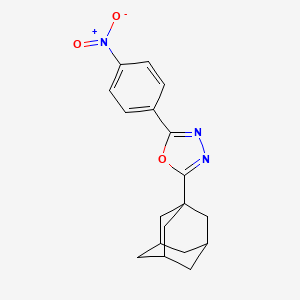 molecular formula C18H19N3O3 B11593005 2-(1-Adamantyl)-5-(4-nitrophenyl)-1,3,4-oxadiazole 