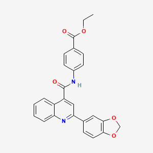 Ethyl 4-({[2-(1,3-benzodioxol-5-yl)quinolin-4-yl]carbonyl}amino)benzoate