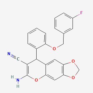 6-amino-8-{2-[(3-fluorobenzyl)oxy]phenyl}-8H-[1,3]dioxolo[4,5-g]chromene-7-carbonitrile