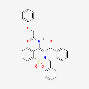 molecular formula C30H24N2O5S B11593042 N-(3-benzoyl-2-benzyl-1,1-dioxido-2H-1,2-benzothiazin-4-yl)-2-phenoxyacetamide 