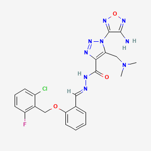 1-(4-amino-1,2,5-oxadiazol-3-yl)-N'-[(E)-{2-[(2-chloro-6-fluorobenzyl)oxy]phenyl}methylidene]-5-[(dimethylamino)methyl]-1H-1,2,3-triazole-4-carbohydrazide