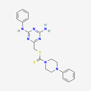 (4-Amino-6-anilino-1,3,5-triazin-2-yl)methyl 4-phenylpiperazine-1-carbodithioate