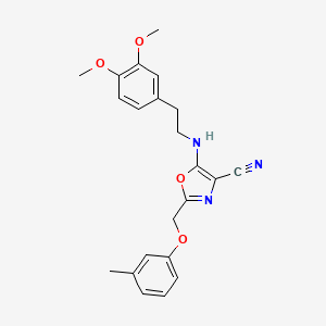 5-{[2-(3,4-Dimethoxyphenyl)ethyl]amino}-2-[(3-methylphenoxy)methyl]-1,3-oxazole-4-carbonitrile