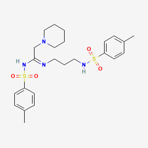 (1E)-N'-[(4-methylphenyl)sulfonyl]-N-(3-{[(4-methylphenyl)sulfonyl]amino}propyl)-2-(piperidin-1-yl)ethanimidamide