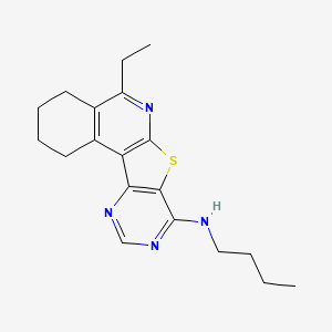 molecular formula C19H24N4S B11593094 N-butyl-8-ethyl-11-thia-9,14,16-triazatetracyclo[8.7.0.02,7.012,17]heptadeca-1,7,9,12,14,16-hexaen-13-amine 