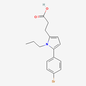 molecular formula C16H18BrNO2 B11593097 3-[5-(4-bromophenyl)-1-propyl-1H-pyrrol-2-yl]propanoic acid 