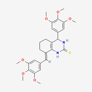 (8E)-8-(3,4,5-trimethoxybenzylidene)-4-(3,4,5-trimethoxyphenyl)-3,4,5,6,7,8-hexahydroquinazoline-2(1H)-thione