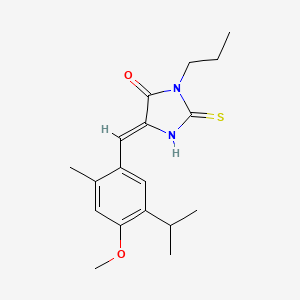 (5Z)-5-[4-methoxy-2-methyl-5-(propan-2-yl)benzylidene]-3-propyl-2-thioxoimidazolidin-4-one