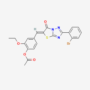 4-{(Z)-[2-(2-bromophenyl)-6-oxo[1,3]thiazolo[3,2-b][1,2,4]triazol-5(6H)-ylidene]methyl}-2-ethoxyphenyl acetate