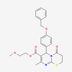 2-methoxyethyl 6-[4-(benzyloxy)phenyl]-8-methyl-4-oxo-2H,3H,4H,6H-pyrimido[2,1-b][1,3]thiazine-7-carboxylate