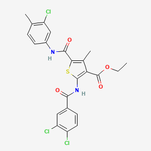 Ethyl 5-[(3-chloro-4-methylphenyl)carbamoyl]-2-{[(3,4-dichlorophenyl)carbonyl]amino}-4-methylthiophene-3-carboxylate