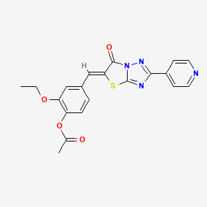 molecular formula C20H16N4O4S B11593197 2-ethoxy-4-{(Z)-[6-oxo-2-(pyridin-4-yl)[1,3]thiazolo[3,2-b][1,2,4]triazol-5(6H)-ylidene]methyl}phenyl acetate 