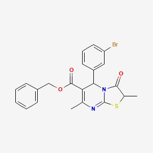 benzyl 5-(3-bromophenyl)-2,7-dimethyl-3-oxo-2,3-dihydro-5H-[1,3]thiazolo[3,2-a]pyrimidine-6-carboxylate