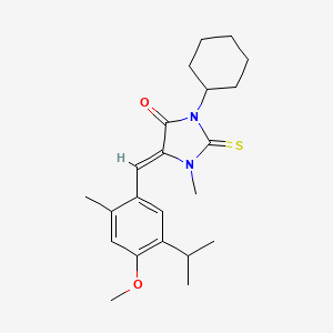 (5Z)-3-cyclohexyl-5-[4-methoxy-2-methyl-5-(propan-2-yl)benzylidene]-1-methyl-2-thioxoimidazolidin-4-one