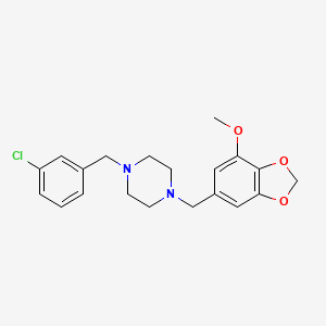 1-(3-Chlorobenzyl)-4-[(7-methoxy-1,3-benzodioxol-5-yl)methyl]piperazine