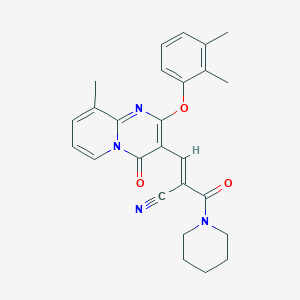 (2E)-3-[2-(2,3-dimethylphenoxy)-9-methyl-4-oxo-4H-pyrido[1,2-a]pyrimidin-3-yl]-2-(piperidin-1-ylcarbonyl)prop-2-enenitrile