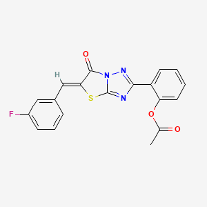 2-[(5Z)-5-(3-fluorobenzylidene)-6-oxo-5,6-dihydro[1,3]thiazolo[3,2-b][1,2,4]triazol-2-yl]phenyl acetate