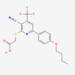 2-[6-(4-butoxyphenyl)-3-cyano-4-(trifluoromethyl)pyridin-2-yl]sulfanylacetic Acid