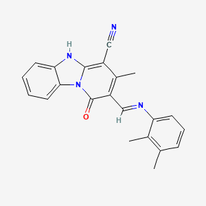 2-{(E)-[(2,3-dimethylphenyl)imino]methyl}-1-hydroxy-3-methylpyrido[1,2-a]benzimidazole-4-carbonitrile