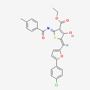 molecular formula C26H20ClNO5S B11593448 ethyl (5Z)-5-{[5-(4-chlorophenyl)furan-2-yl]methylidene}-2-{[(4-methylphenyl)carbonyl]amino}-4-oxo-4,5-dihydrothiophene-3-carboxylate 