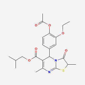 2-methylpropyl 5-[4-(acetyloxy)-3-ethoxyphenyl]-2,7-dimethyl-3-oxo-2,3-dihydro-5H-[1,3]thiazolo[3,2-a]pyrimidine-6-carboxylate