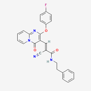 molecular formula C26H19FN4O3 B11593488 (2E)-2-cyano-3-[2-(4-fluorophenoxy)-4-oxo-4H-pyrido[1,2-a]pyrimidin-3-yl]-N-(2-phenylethyl)prop-2-enamide 