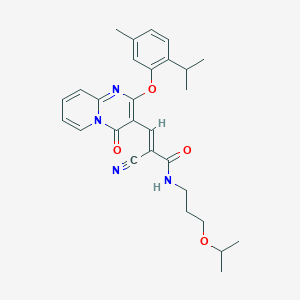 (2E)-2-cyano-3-{2-[5-methyl-2-(propan-2-yl)phenoxy]-4-oxo-4H-pyrido[1,2-a]pyrimidin-3-yl}-N-[3-(propan-2-yloxy)propyl]prop-2-enamide