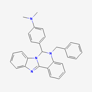 4-(5-benzyl-5,6-dihydrobenzimidazo[1,2-c]quinazolin-6-yl)-N,N-dimethylaniline