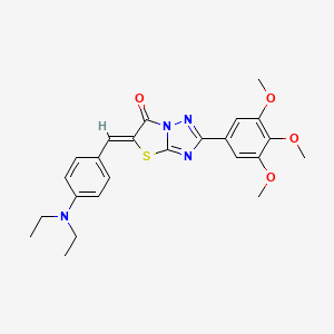 molecular formula C24H26N4O4S B11593552 (5Z)-5-[4-(diethylamino)benzylidene]-2-(3,4,5-trimethoxyphenyl)[1,3]thiazolo[3,2-b][1,2,4]triazol-6(5H)-one 