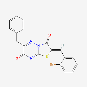 (2Z)-6-benzyl-2-(2-bromobenzylidene)-7H-[1,3]thiazolo[3,2-b][1,2,4]triazine-3,7(2H)-dione