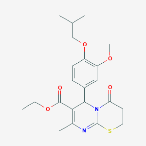 ethyl 6-(4-isobutoxy-3-methoxyphenyl)-8-methyl-4-oxo-3,4-dihydro-2H,6H-pyrimido[2,1-b][1,3]thiazine-7-carboxylate