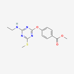 4-(4-Ethylamino-6-methylsulfanyl-[1,3,5]triazin-2-yloxy)-benzoic acid methyl ester