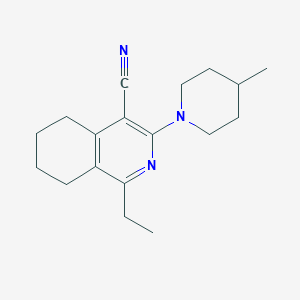 molecular formula C18H25N3 B11593590 1-Ethyl-3-(4-methylpiperidin-1-yl)-5,6,7,8-tetrahydroisoquinoline-4-carbonitrile 