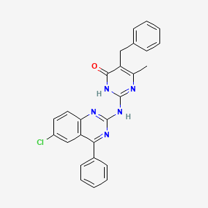 5-benzyl-2-[(6-chloro-4-phenylquinazolin-2-yl)amino]-6-methylpyrimidin-4(1H)-one