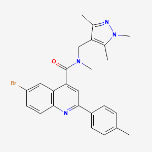 6-bromo-N-methyl-2-(4-methylphenyl)-N-[(1,3,5-trimethyl-1H-pyrazol-4-yl)methyl]quinoline-4-carboxamide