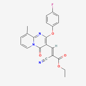 molecular formula C21H16FN3O4 B11593672 ethyl (2E)-2-cyano-3-[2-(4-fluorophenoxy)-9-methyl-4-oxo-4H-pyrido[1,2-a]pyrimidin-3-yl]prop-2-enoate 