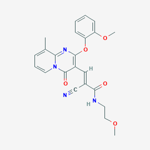 (2E)-2-cyano-N-(2-methoxyethyl)-3-[2-(2-methoxyphenoxy)-9-methyl-4-oxo-4H-pyrido[1,2-a]pyrimidin-3-yl]prop-2-enamide