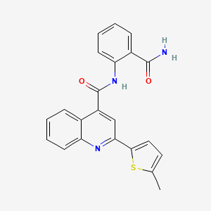 N-(2-carbamoylphenyl)-2-(5-methylthiophen-2-yl)quinoline-4-carboxamide