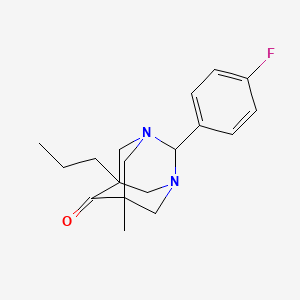 2-(4-Fluorophenyl)-5-methyl-7-propyl-1,3-diazatricyclo[3.3.1.1~3,7~]decan-6-one