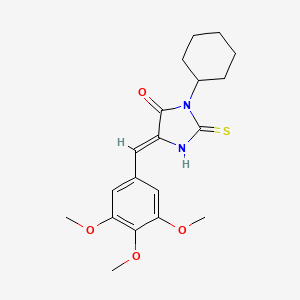 (5Z)-3-cyclohexyl-2-sulfanylidene-5-[(3,4,5-trimethoxyphenyl)methylidene]imidazolidin-4-one