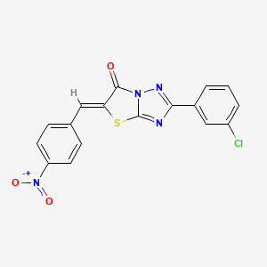 molecular formula C17H9ClN4O3S B11593729 (5Z)-2-(3-chlorophenyl)-5-(4-nitrobenzylidene)[1,3]thiazolo[3,2-b][1,2,4]triazol-6(5H)-one 