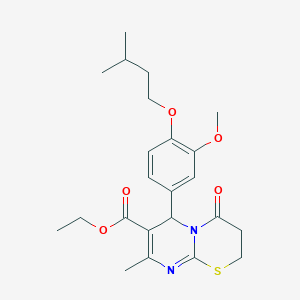 ethyl 6-[3-methoxy-4-(3-methylbutoxy)phenyl]-8-methyl-4-oxo-3,4-dihydro-2H,6H-pyrimido[2,1-b][1,3]thiazine-7-carboxylate