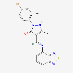 (4Z)-4-[(2,1,3-benzothiadiazol-4-ylamino)methylidene]-2-(4-bromo-2-methylphenyl)-5-methyl-2,4-dihydro-3H-pyrazol-3-one